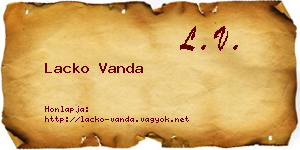 Lacko Vanda névjegykártya