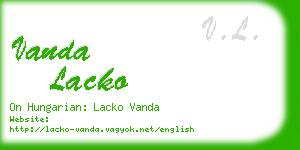 vanda lacko business card